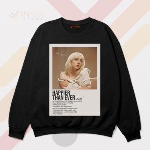 Fashionable Happier Than Ever Tracklist Black Sweatshirt