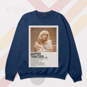 Fashionable Happier Than Ever Tracklist Navy Sweatshirt