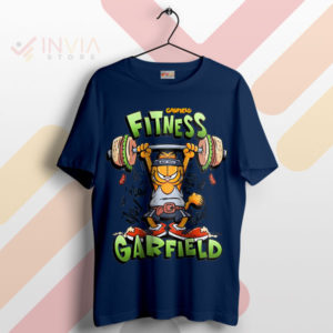 Fit Cat Club Garfield Fitness Graphic Navy T-Shirt