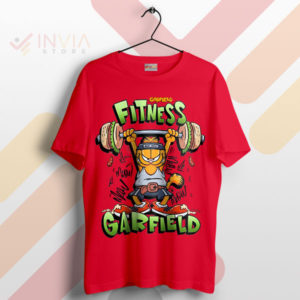 Fit Cat Club Garfield Fitness Graphic Red T-Shirt