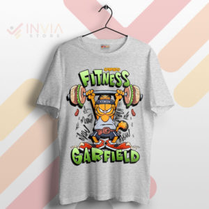 Fit Cat Club Garfield Fitness Graphic Sport Grey T-Shirt