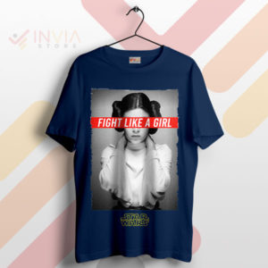 Forceful Femininity Princess Leia Fight Navy T-Shirt