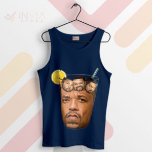 Frozen Fun Ice Cube and Ice Tea Navy Tank Top