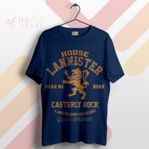 Gold and Power Lannister House GOT Navy T-Shirt