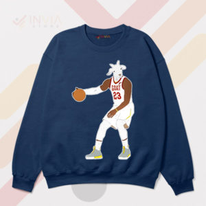 Greatness LeBron James 23 GOAT Face Navy Sweatshirt