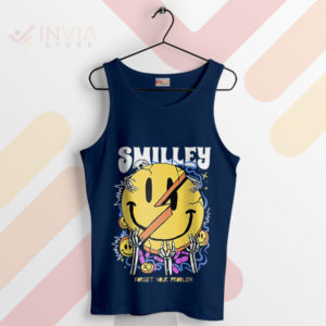 Happy Forget Your Problem Smiley Navy Tank Top