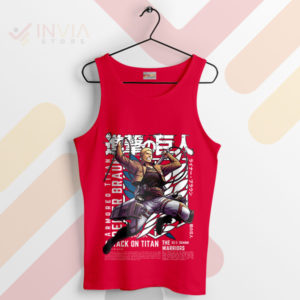 Ironclad Warrior Reiner Braun AOT Red Tank Top