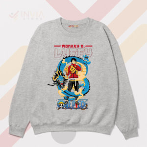 Journey Luffy Gear 5 and Dragon Sport Grey Sweatshirt