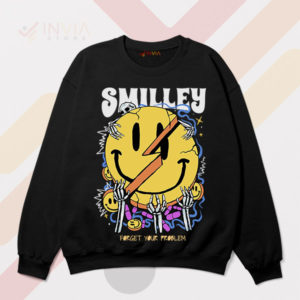 Joy Smile and Forget Your Problem Black Sweatshirt