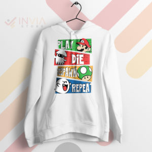 Level Complete Super Mario Gamer's Life White Hoodie
