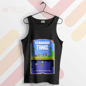 Level Up Mario Bros x Stranger Things Black Tank Top
