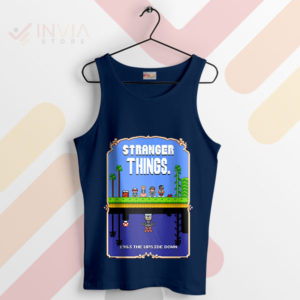 Level Up Mario Bros x Stranger Things Navy Tank Top