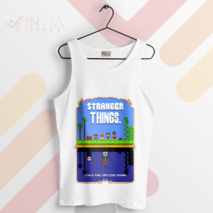 Level Up Mario Bros x Stranger Things White Tank Top