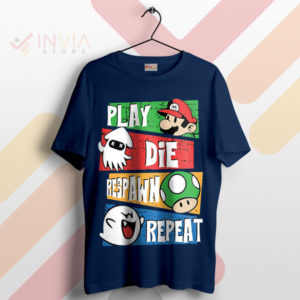 Level Up Super Mario Gamer's Life Navy T-Shirt