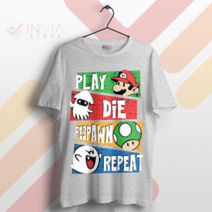 Level Up Super Mario Gamer's Life Sport Grey T-Shirt