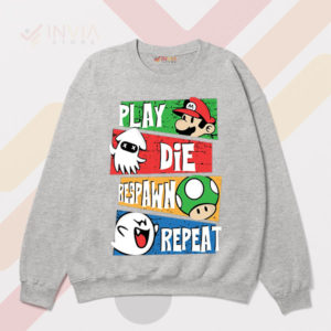 Mario Bros Gamer's Life Journey Sport Grey Sweatshirt
