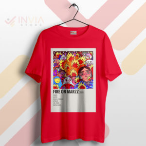 Melodies Fire on Marzz Album Tracklist Red T-Shirt