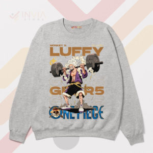Monkey D Warrior Luffy Gear 5 Gym Sport Grey Sweatshirt