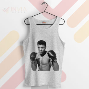 Muhammad Ali Classic Pose Boxing Sport Grey Tank Top