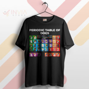 Paws and Elements Dog Lover's Periodic Table Black T-Shirt