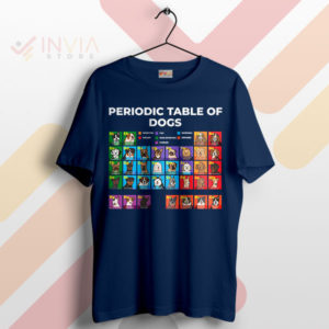 Paws and Elements Dog Lover's Periodic Table Navy T-Shirt