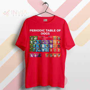 Paws and Elements Dog Lover's Periodic Table Red T-Shirt
