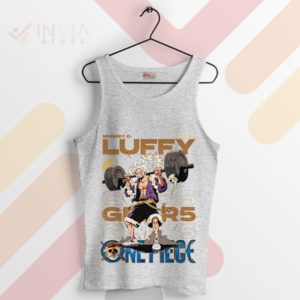 Pirate King's Power Luffy Gear 5 Gym Sport Grey Tank Top