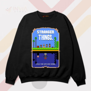 Pixel Mario Bros x Stranger Things Black Sweatshirt