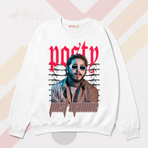 Posty's Crew Post Malone Graphic White Sweatshirt