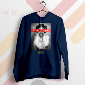 Rebel Heart Princess Leia Fight Like A Girl Navy Hoodie