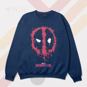 Red Splatter Rendezvous Deadpool Navy Sweatshirt
