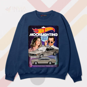 Retro Moonlighting Blue Moon Car Navy Sweatshirt