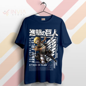 Rise with Armin Arlert AOT Graphic Navy T-Shirt