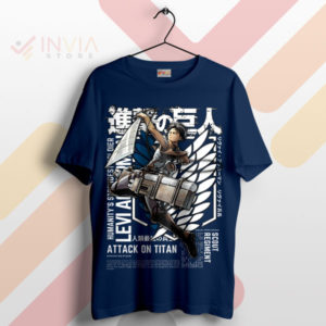 Rogue Titan Slayer Levi Ackerman AOT Navy T-Shirt