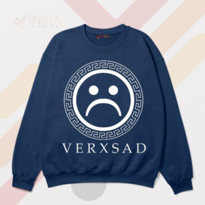 Sad Emoticon Style VerXSad Navy Sweatshirt