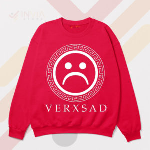 Sad Emoticon Style VerXSad Red Sweatshirt