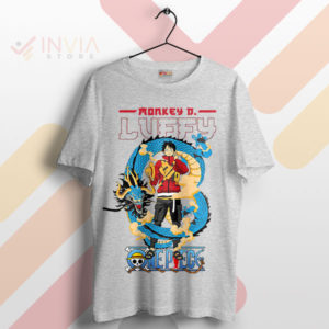 Sail with Legends Luffy Gear 5 and Dragon Sport Grey T-Shirt