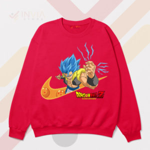 Saiyan Spirit Trunks 4 Nike Swoosh Red Sweatshirt