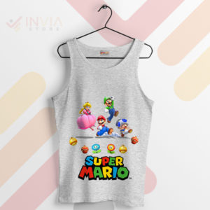 Save the Kingdom Mario and Friends Sport Grey Tank Top