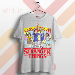 Scoops Troop Standout Stranger Things Sport Grey T-Shirt