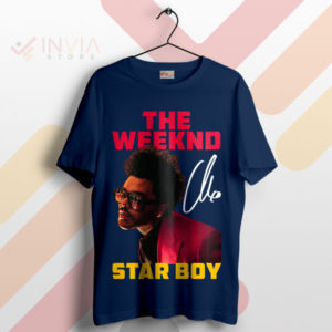 Signature Starboy Style The Weeknd Merch Navy T-Shirt