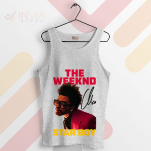 Signature Starboy The Weeknd Fan Gear Grey Tank Top