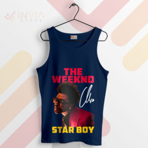 Signature Starboy The Weeknd Fan Gear Navy Tank Top