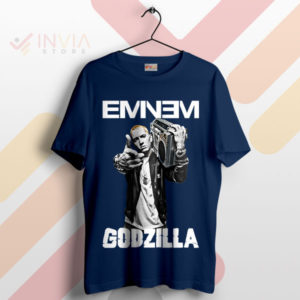 Slim Shady Strikes Eminem's Godzilla Navy T-Shirt