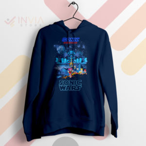 Sonic's Cosmic Clash Hedgehog Battle Navy Hoodie