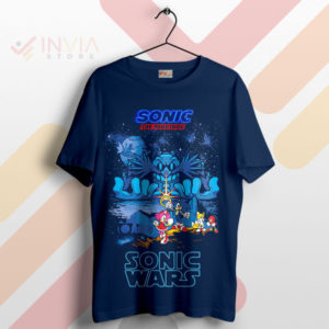 Sonic's Starry Saga Hedgehog Battle Navy T-Shirt