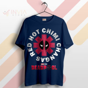 Spicy Deadpool RHCP Hot Chimi Changas Navy T-Shirt