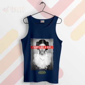 Strength in Grace Leia Fight Like A Girl Navy Tank Top