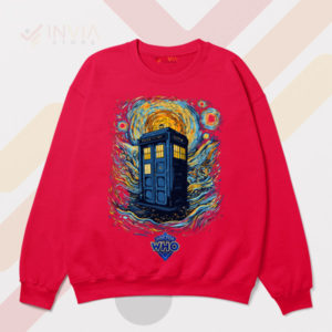 The Blue Box Doctor Who Tardis Red Sweatshirt