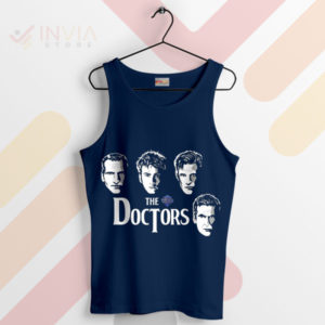 The Doctors Who Fab Four Classic Navy Tank Top
